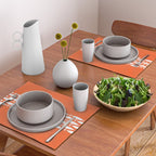 Fish Stripe 6 in Orange and White - Minimalist Pattern Placemat Gallery Image 2