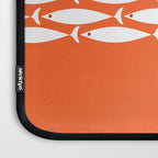 Fish Stripe 6 in Orange and White - Minimalist Pattern Laptop Sleeve Gallery Image 3