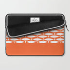 Fish Stripe 6 in Orange and White - Minimalist Pattern Laptop Sleeve Gallery Image 2