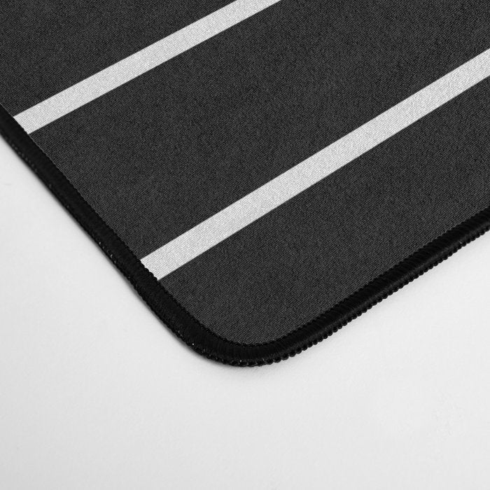 Two Tone Line Curvature VIII Black and White Modern Arch Abstract Desk Mat Gallery Image 4