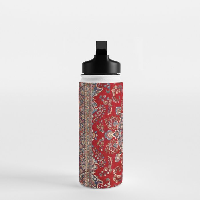 Antique Persian Rug Dark Wine Red Mashad  Water Bottle Gallery Image 3
