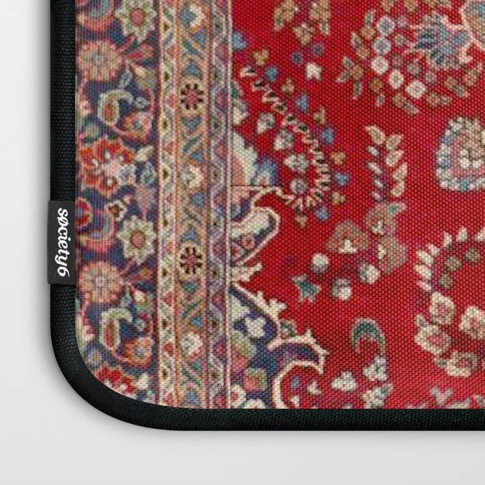 Antique Persian Rug Dark Wine Red Mashad  Laptop Sleeve Gallery Image 3