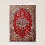 Antique Persian Rug Dark Wine Red Mashad  Stationery Card Gallery Image 2