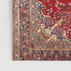 Antique Persian Rug Dark Wine Red Mashad  Poster Gallery Image 3