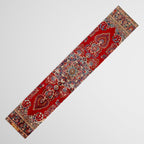 Antique Persian Rug Dark Wine Red Mashad  Table Runner Gallery Image 3