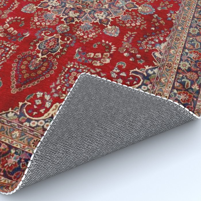 Antique Persian Rug Dark Wine Red Mashad  Rug Gallery Image 4