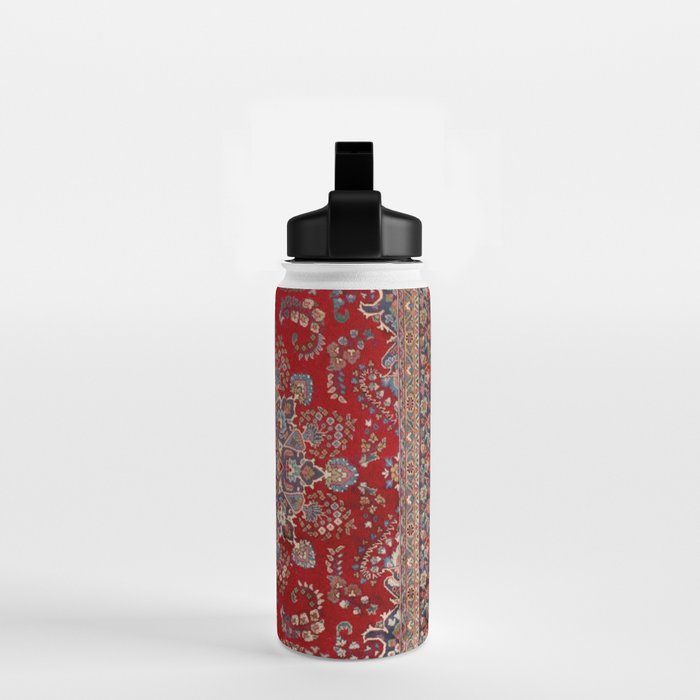 Antique Persian Rug Dark Wine Red Mashad  Water Bottle Gallery Image 2