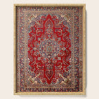 Antique Persian Rug Dark Wine Red Mashad  Serving Tray Gallery Image 1