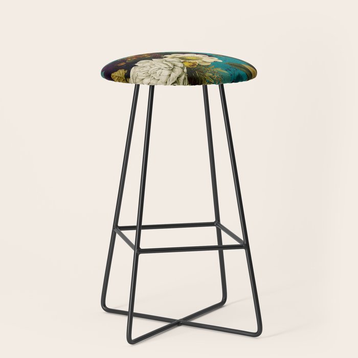 Before Midnight Blue Hour Vintage Fall Flowers Garden Stool Gallery Image 1