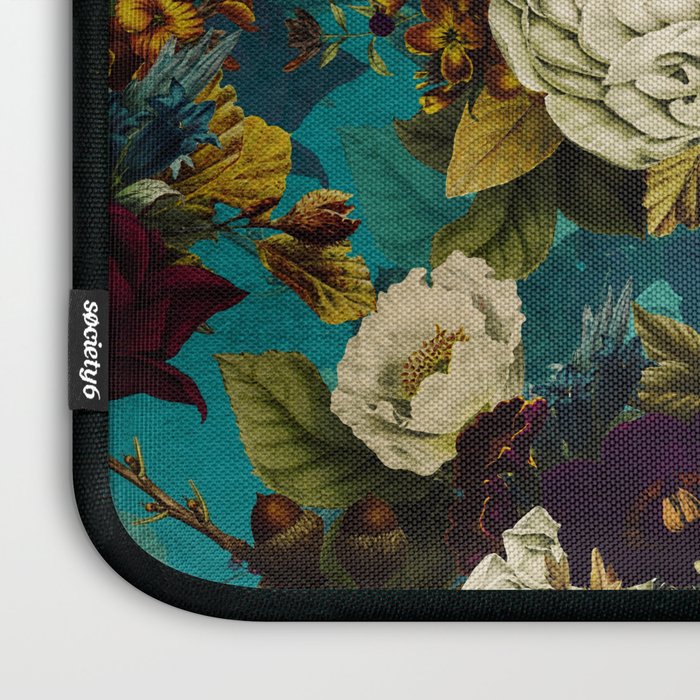 Before Midnight Blue Hour Vintage Fall Flowers Garden Laptop Sleeve Gallery Image 3