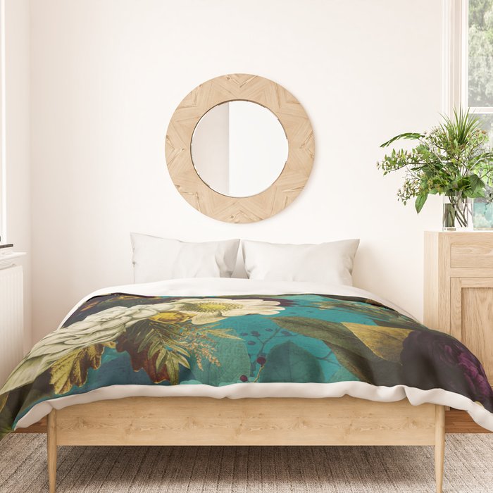 Before Midnight Blue Hour Vintage Fall Flowers Garden Duvet Cover Gallery Image 3