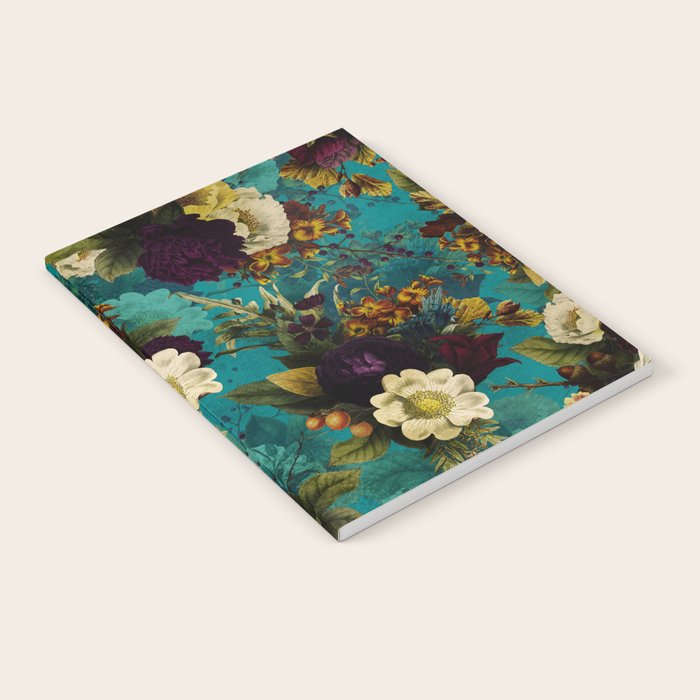 Before Midnight Blue Hour Vintage Fall Flowers Garden Notebook Gallery Image 1