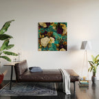 Before Midnight Blue Hour Vintage Fall Flowers Garden Wood Wall Art Gallery Image 2