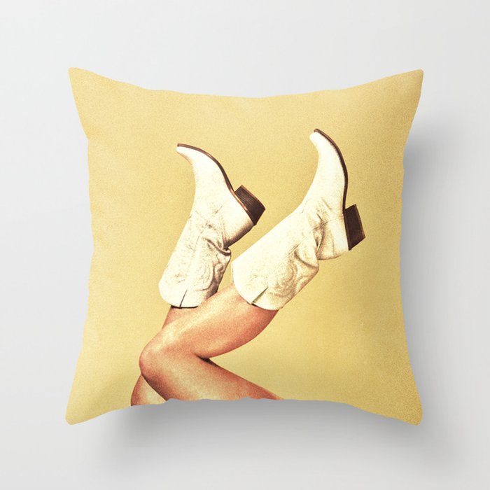 These Boots - Yellow Throw Pillow Gallery Image 6