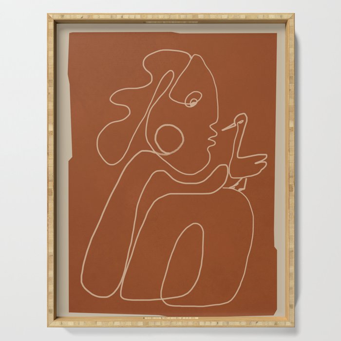 Gentle Abstract Line 2 Serving Tray Gallery Image 1