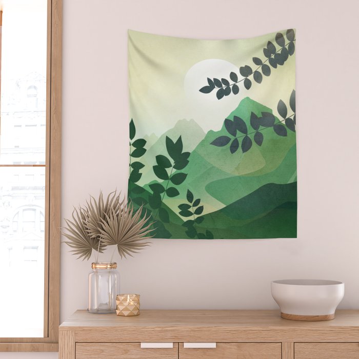 Green Mountains Wall Tapestry Gallery Image 2
