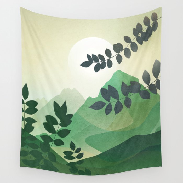 Green Mountains Wall Tapestry Gallery Image 1