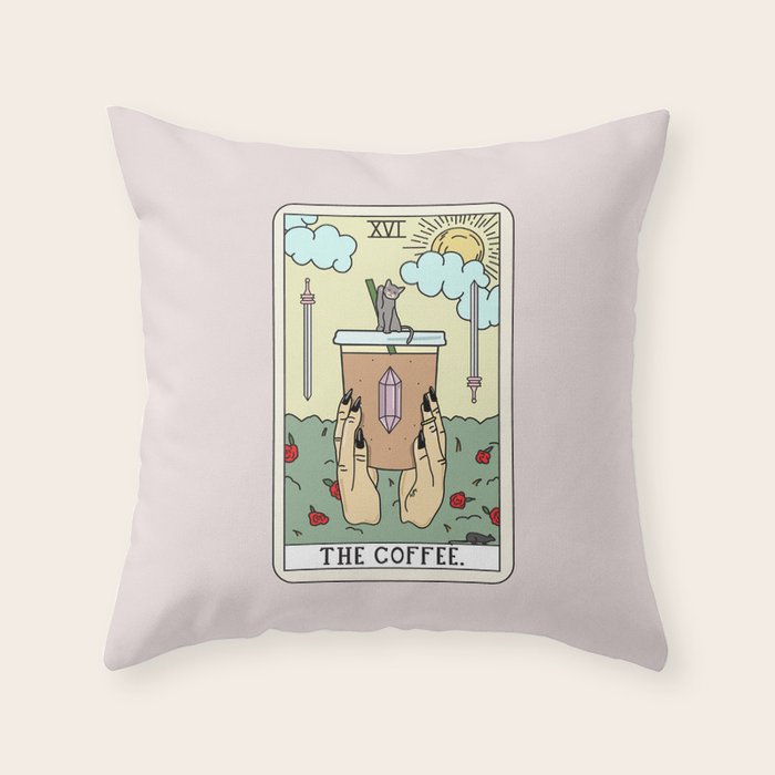 COFFEE READING Throw Pillow Gallery Image 1