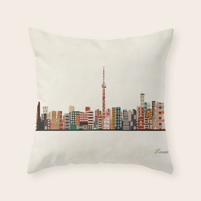 toronto city skyline Throw Pillow Gallery Image 6