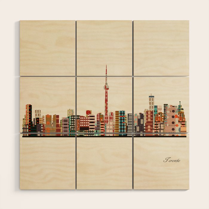 toronto city skyline Wood Wall Art Gallery Image 1