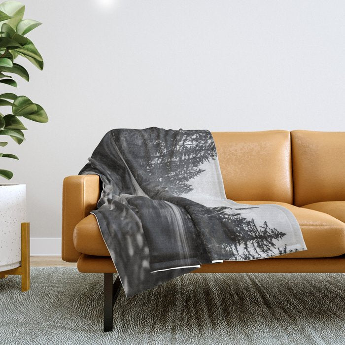 Pacific Northwest River III - Nature Photography Throw Blanket Gallery Image 1