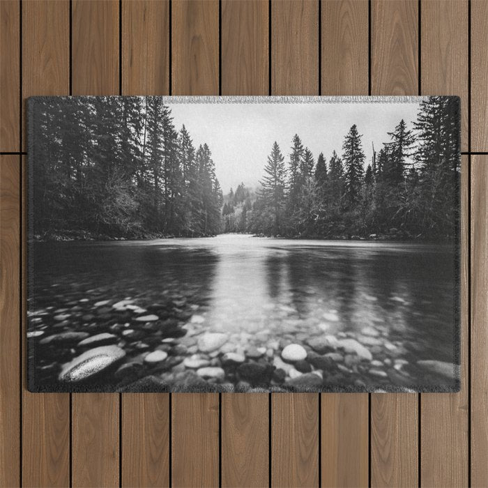 Pacific Northwest River III - Nature Photography Outdoor Rug Gallery Image 1