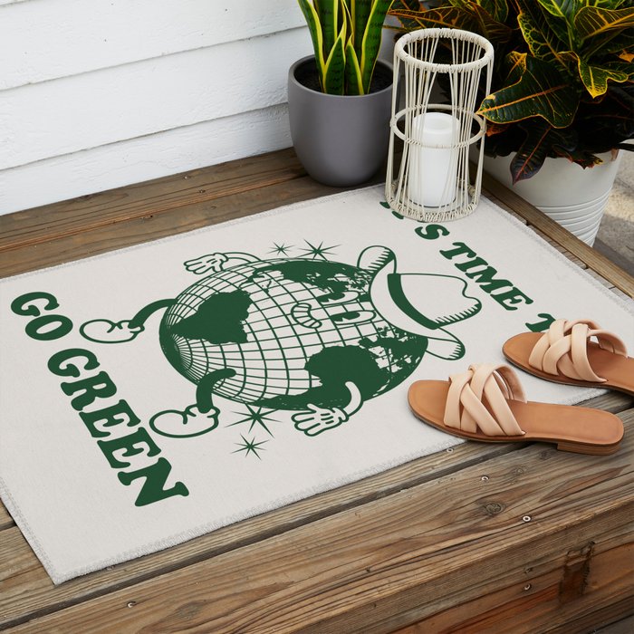 Time to Go Green Outdoor Rug Gallery Image 2