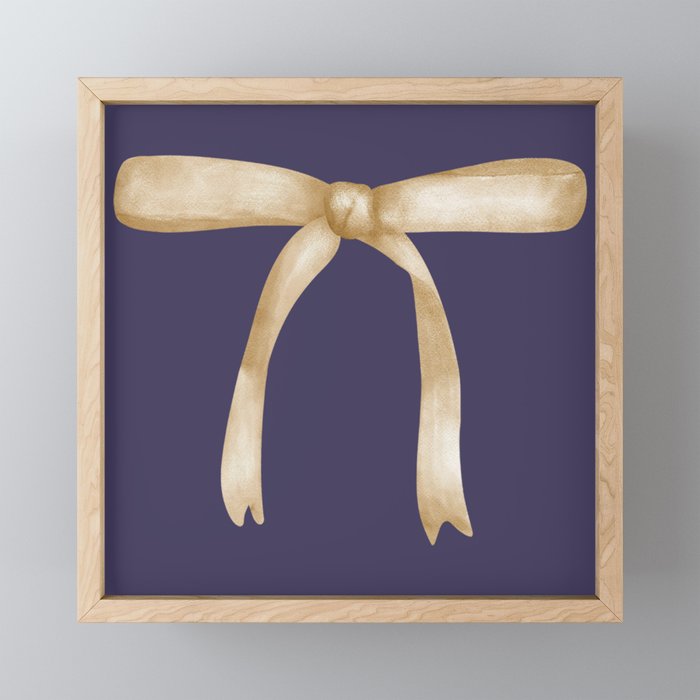 Bows & Ribbons Pattern XXXII Dark Lavender Purple Mini Art Print Gallery Image 1