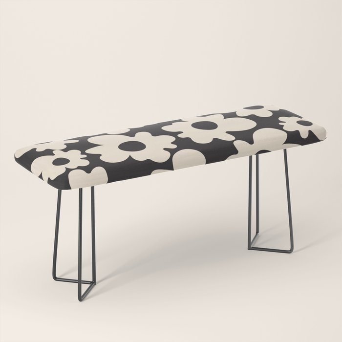 Black and White - Abstract Flower Shape  Bench Gallery Image 1