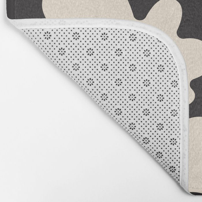 Black and White - Abstract Flower Shape  Bath Mat Gallery Image 2