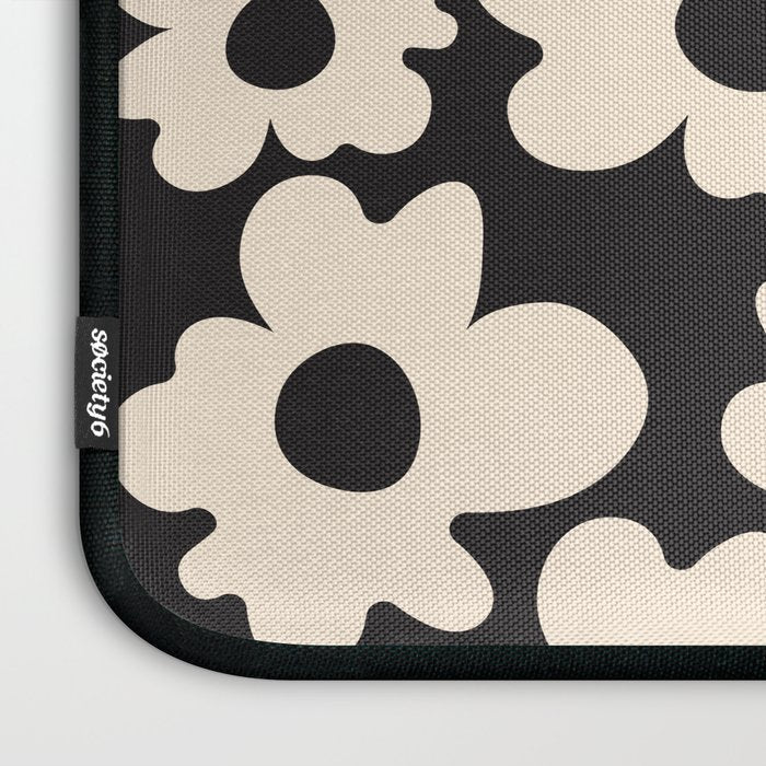 Black and White - Abstract Flower Shape  Laptop Sleeve Gallery Image 3