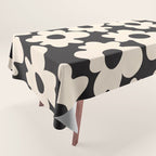 Black and White - Abstract Flower Shape  Tablecloth Gallery Image 1