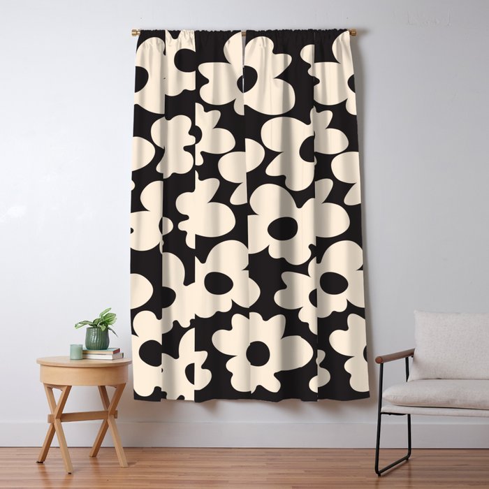 Black and White - Abstract Flower Shape  Window Curtain Gallery Image 5