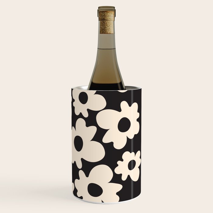 Black and White - Abstract Flower Shape  Wine Chiller Gallery Image 3