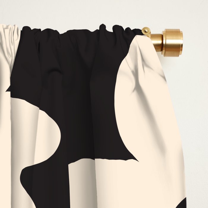 Black and White - Abstract Flower Shape  Window Curtain Gallery Image 2