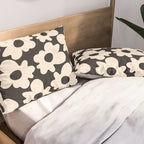 Black and White - Abstract Flower Shape  Pillow Sham Gallery Image 2