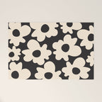 Black and White - Abstract Flower Shape  Welcome Mat Gallery Image 1