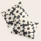 Black and White - Abstract Flower Shape  Pillow Sham Gallery Image 3