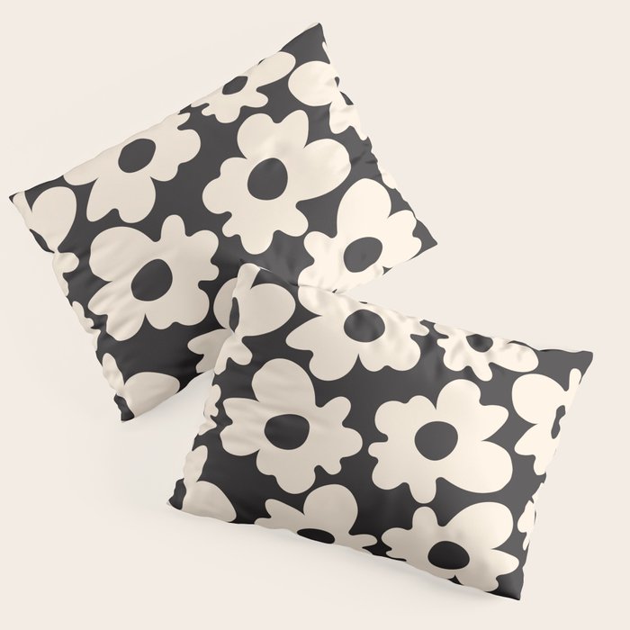 Black and White - Abstract Flower Shape  Pillow Sham Gallery Image 3