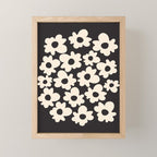 Black and White - Abstract Flower Shape  Mini Art Print Gallery Image 1