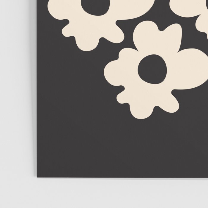 Black and White - Abstract Flower Shape  Poster Gallery Image 3