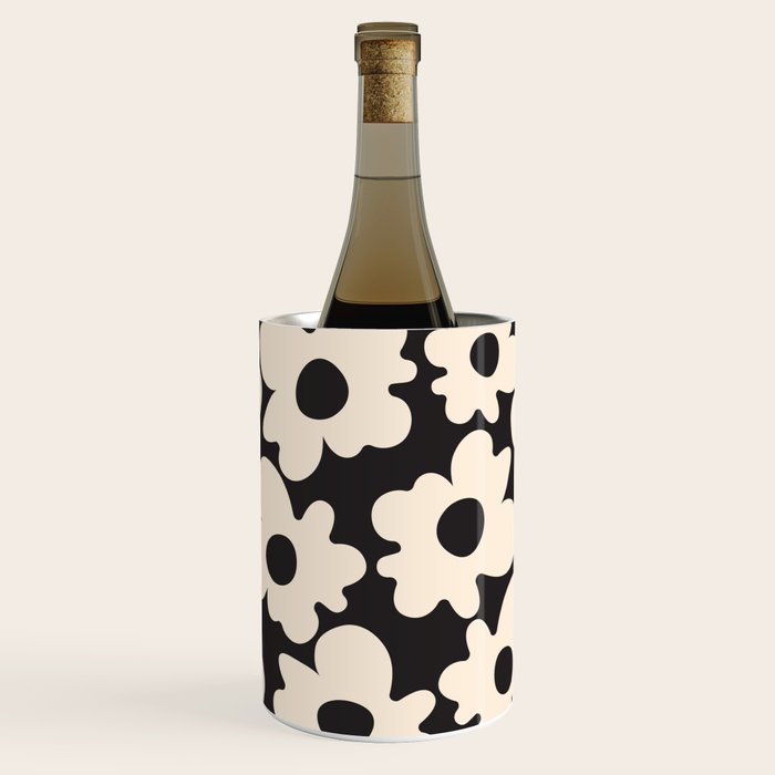 Black and White - Abstract Flower Shape  Wine Chiller Gallery Image 1