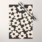 Black and White - Abstract Flower Shape  Wrapping Paper Gallery Image 1