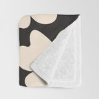 Black and White - Abstract Flower Shape  Throw Blanket Gallery Image 3