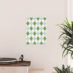 Green and Blue Argyle Plaid Poster Gallery Image 2