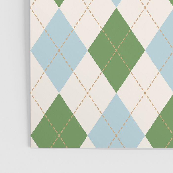 Green and Blue Argyle Plaid Poster Gallery Image 3