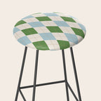 Green and Blue Argyle Plaid Stool Gallery Image 2