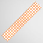 Gingham Check Pattern in Light Pastel Orange and White Table Runner Gallery Image 3