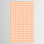 Gingham Check Pattern in Light Pastel Orange and White Tablecloth Gallery Image 2
