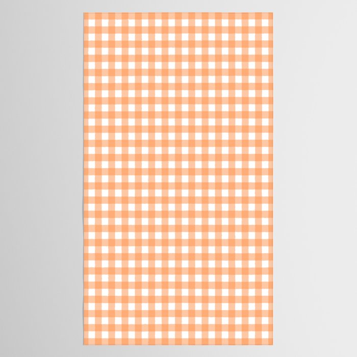 Gingham Check Pattern in Light Pastel Orange and White Tablecloth Gallery Image 2